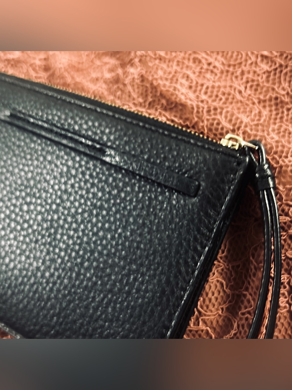 Kate Spade Wristlet-New York Hayes Bow Black Pebble Leather - Picture 14 of 17